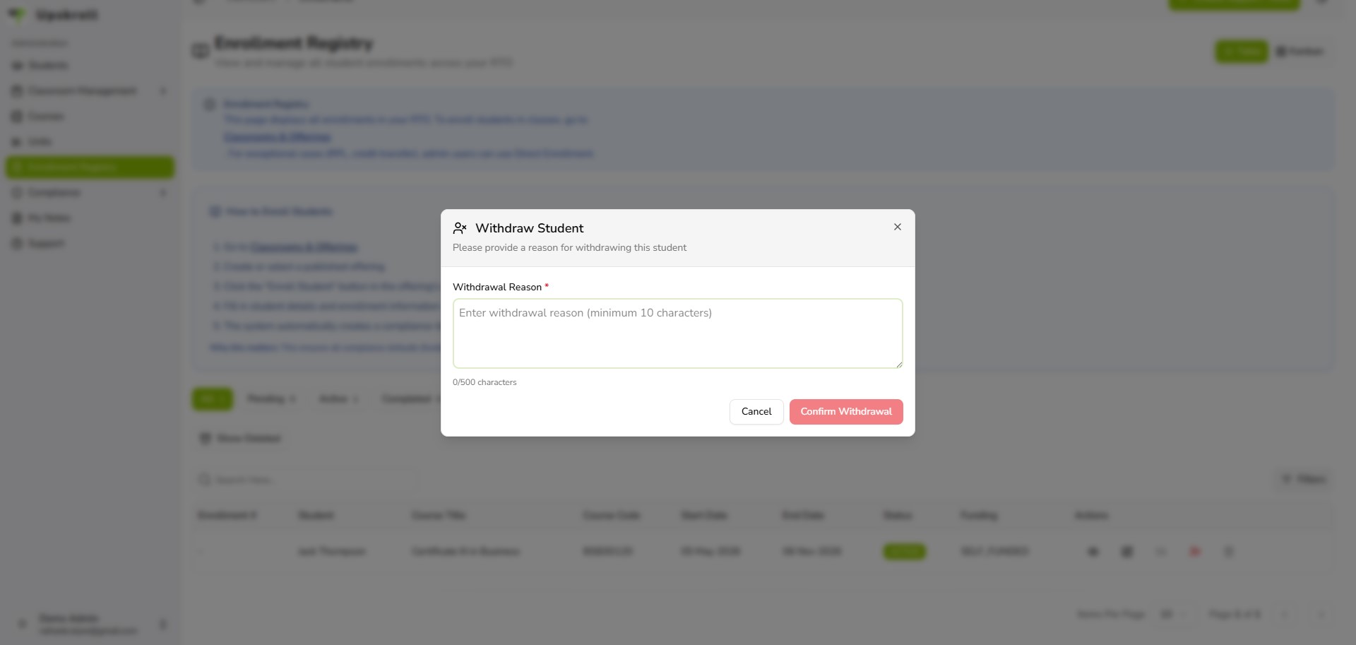 Manage enrolments