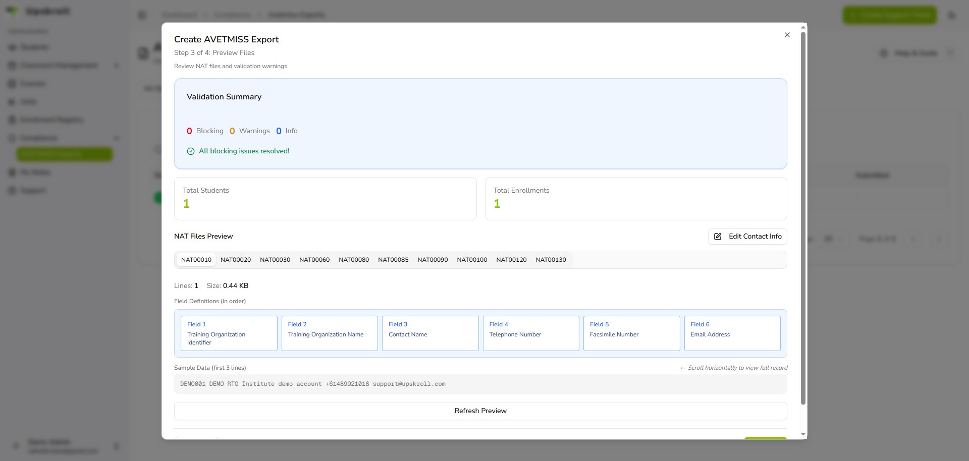 Generate AVETMISS exports